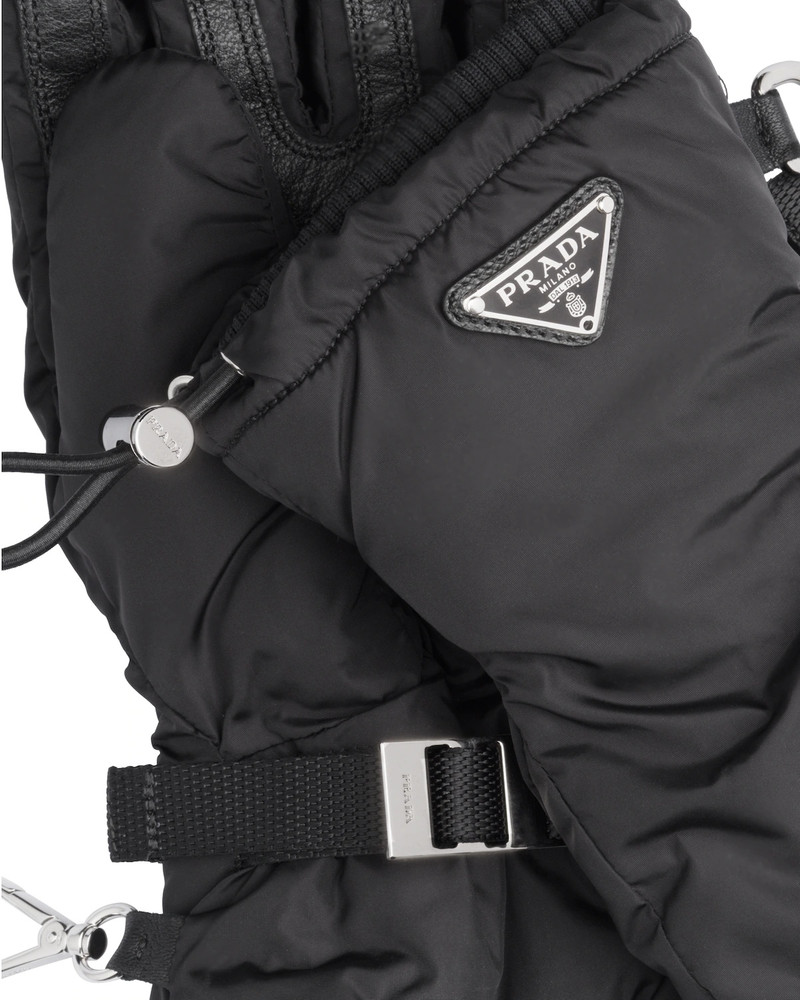 Prada nylon gloves with nappa leather inserts outlook