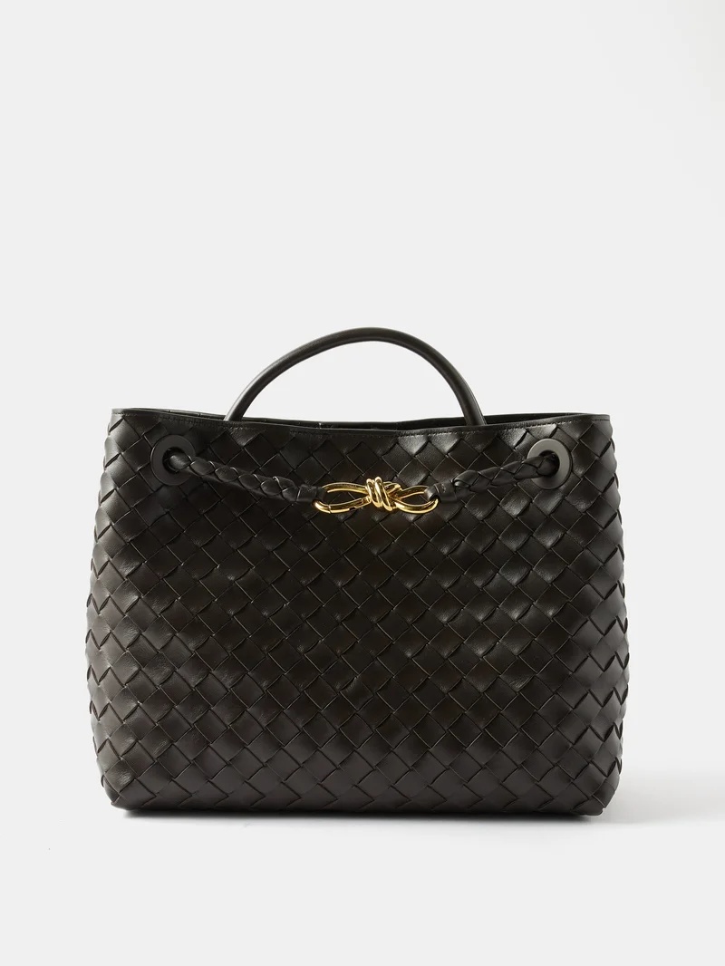 Andiamo Medium leather handbag - Black - Bottega Veneta