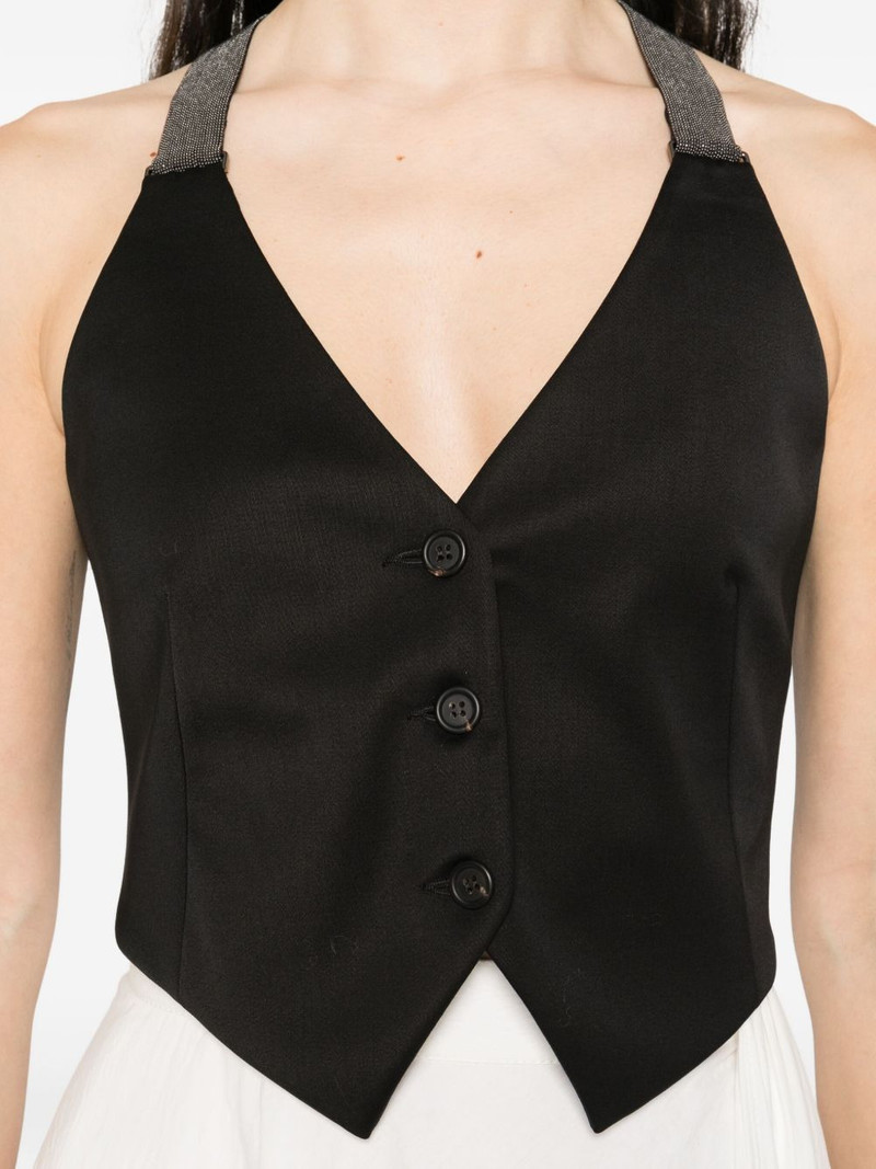 glitter-strap buttoned waistcoat 5