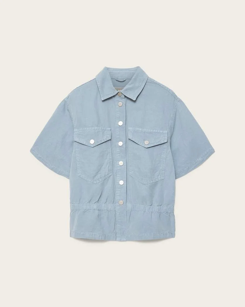 TOVE SHORT SLEEVE LINEN BLEND SHIRT - 1