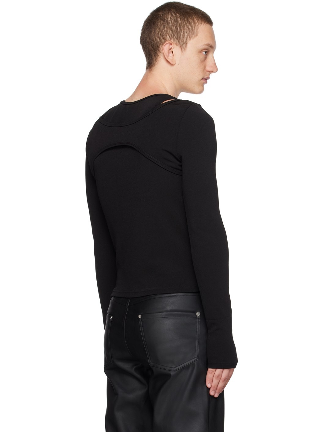 Black Layered Long Sleeve T-Shirt - 3