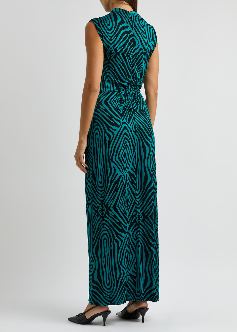 Diane Von Furstenberg Geri Zebra-print Jersey Maxi Dress - 3