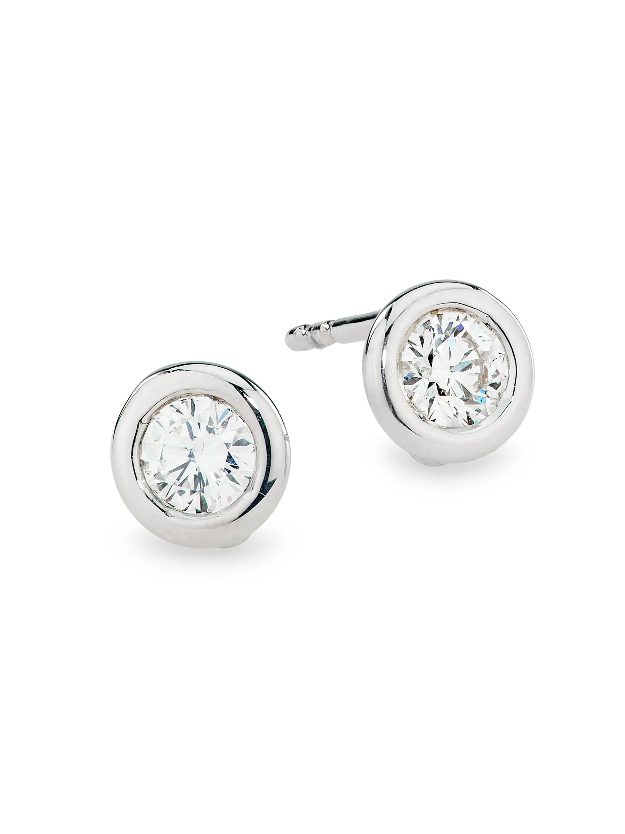 Women's Tiny Treasures Large 18K White Gold, Ruby & 0.38 TCW Diamond Stud Earrings - White Gold - 1