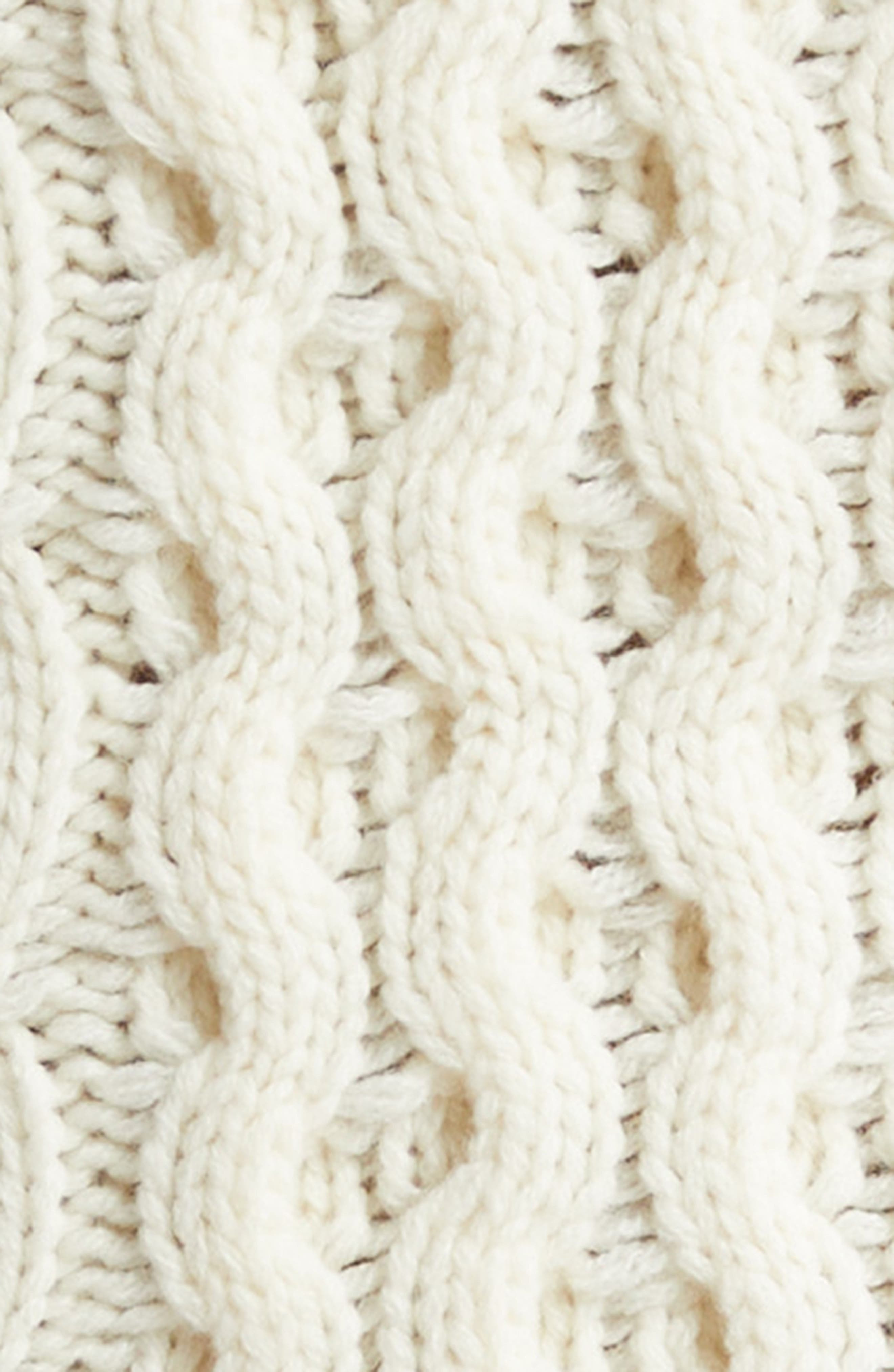 Sacai Cable Knit Peplum Sweater in Off White at Nordstrom - 7