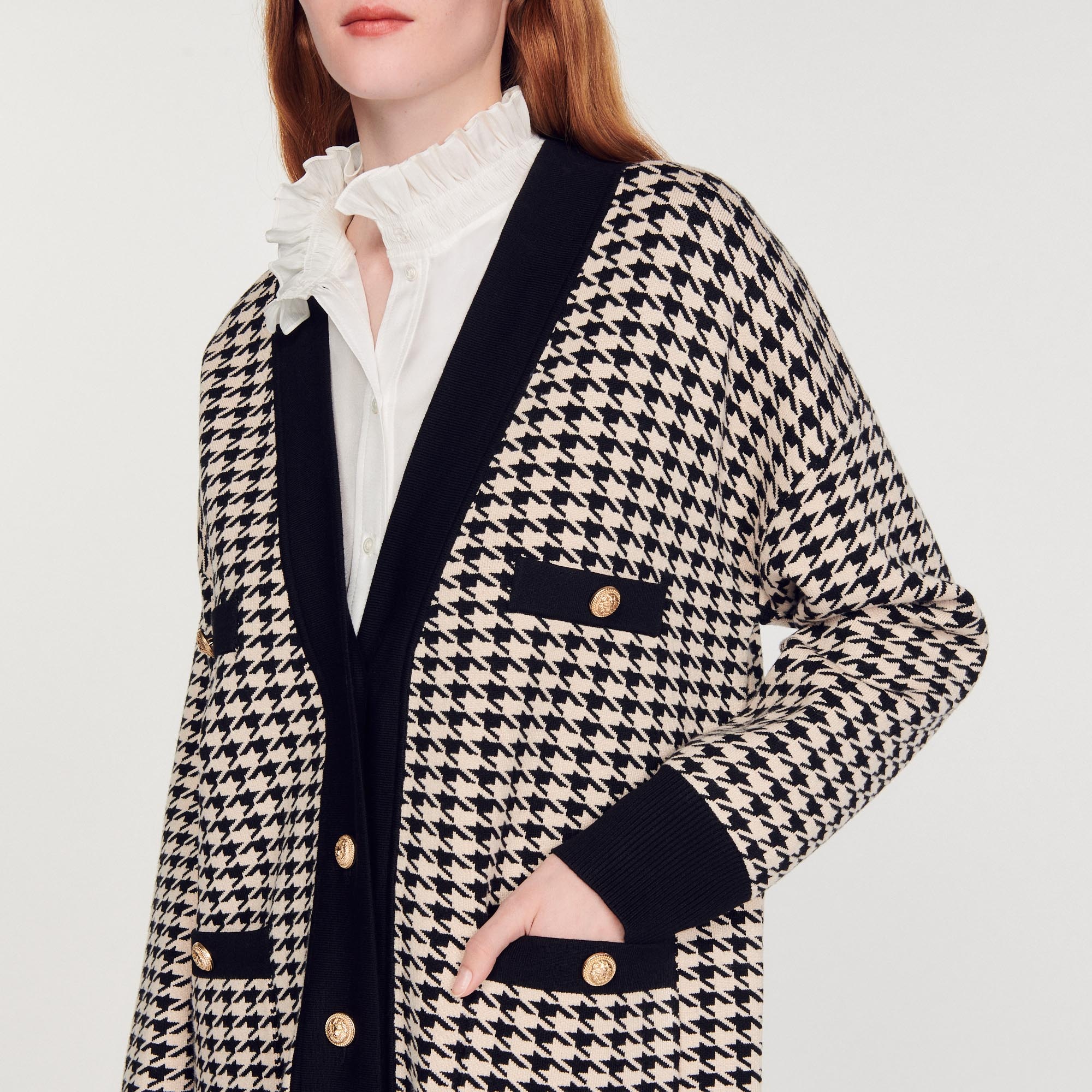 Long houndstooth coatigan - 4