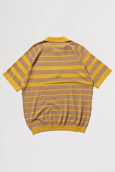 BEAMS PLUS Half Zip Knit Polo Jacquard - Yellow outlook