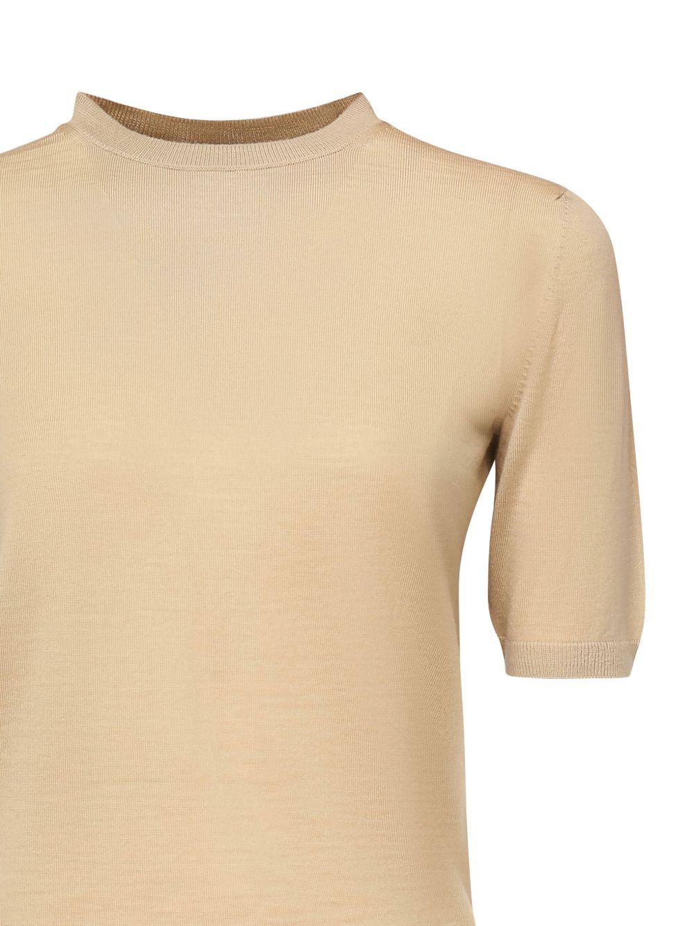 short-sleeve round-neck knit T-shirt - 3