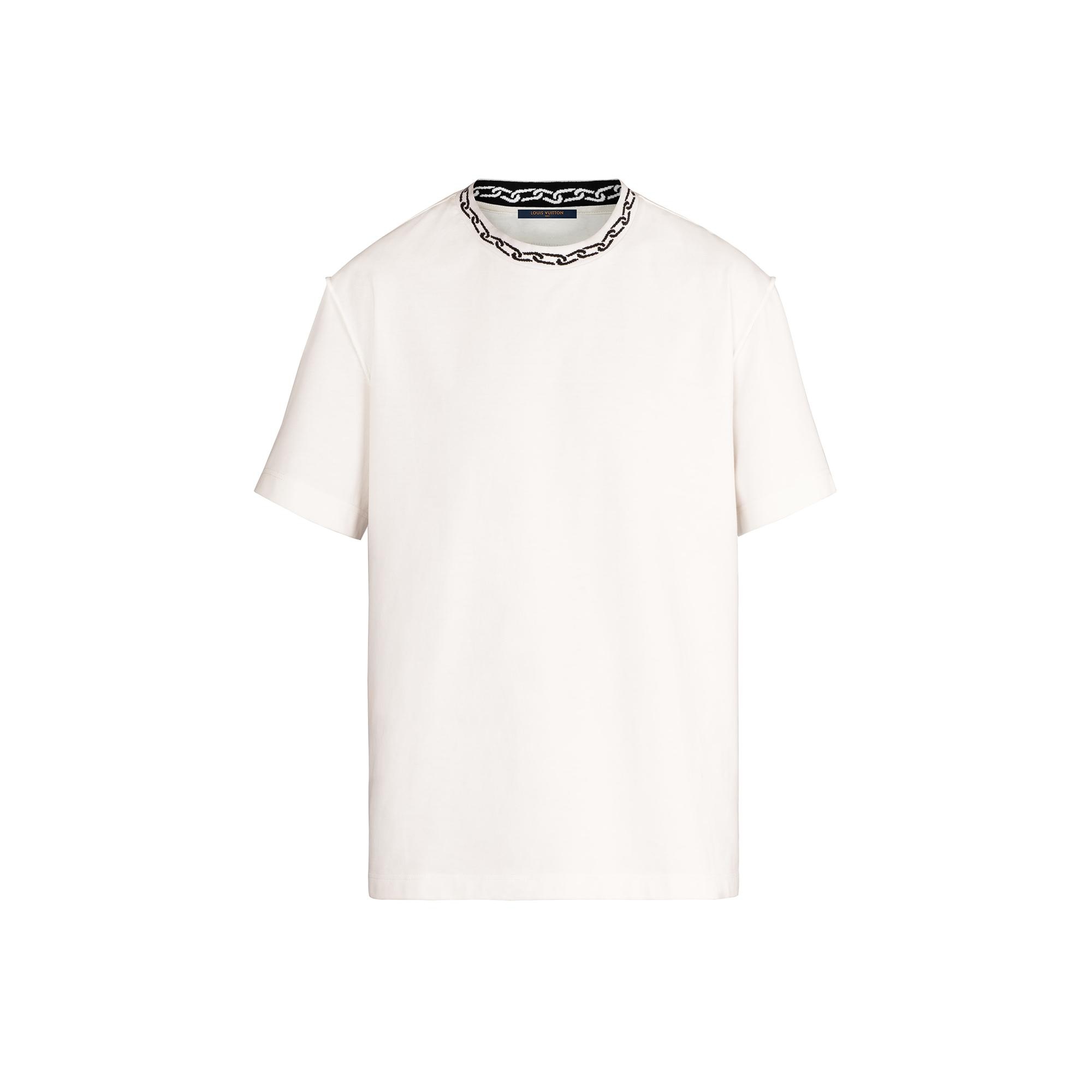 Louis Vuitton T-Shirt With Chain Jacquard Rib Collar