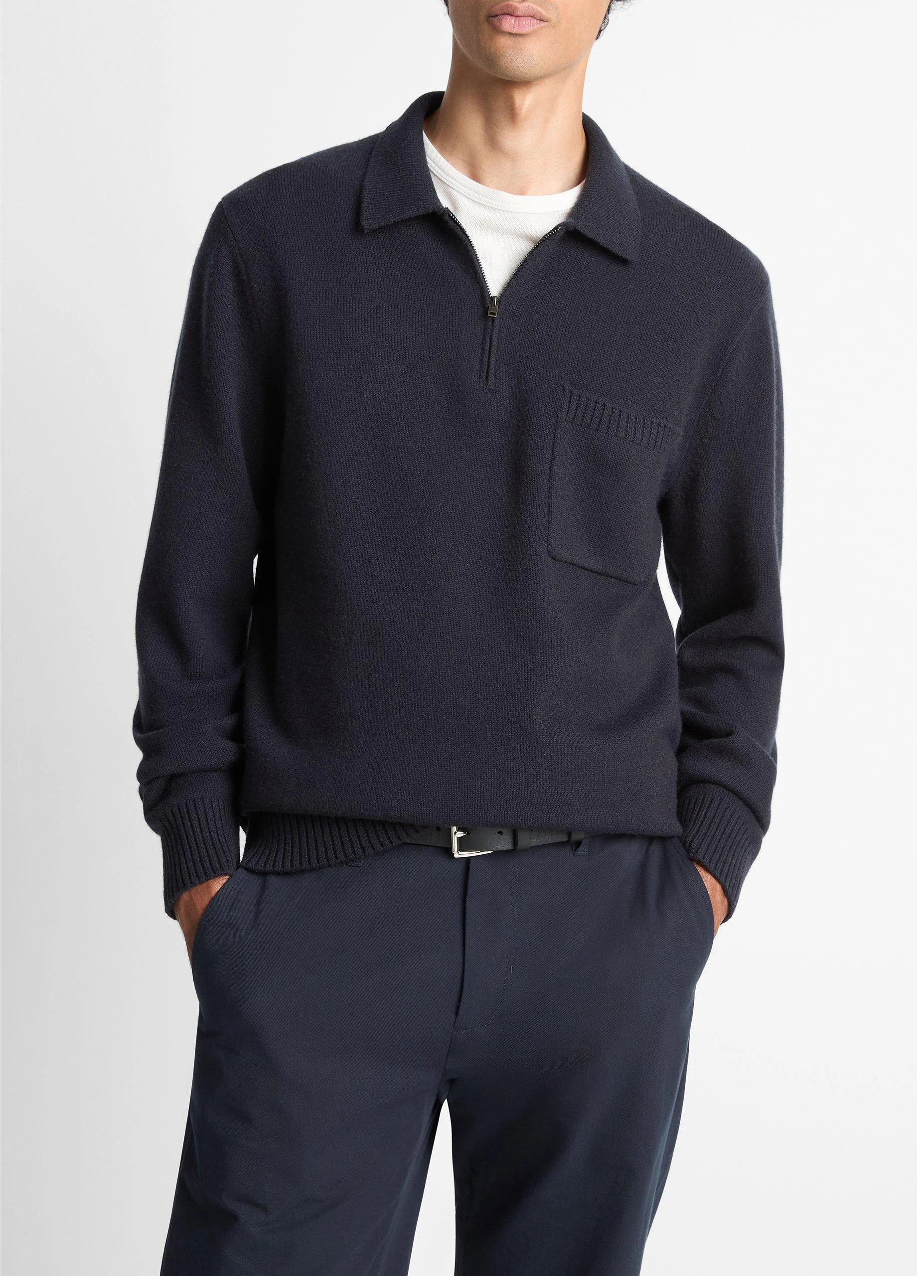 Wool & Cashmere-Blend Quarter-Zip Polo Sweater - 1
