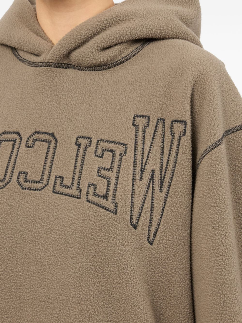 slogan-embroidered hoodie - 6