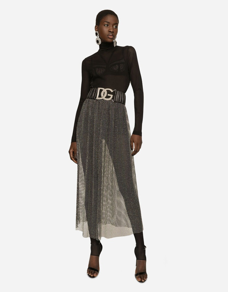 Mesh skirt with rhinestone appliqués 5