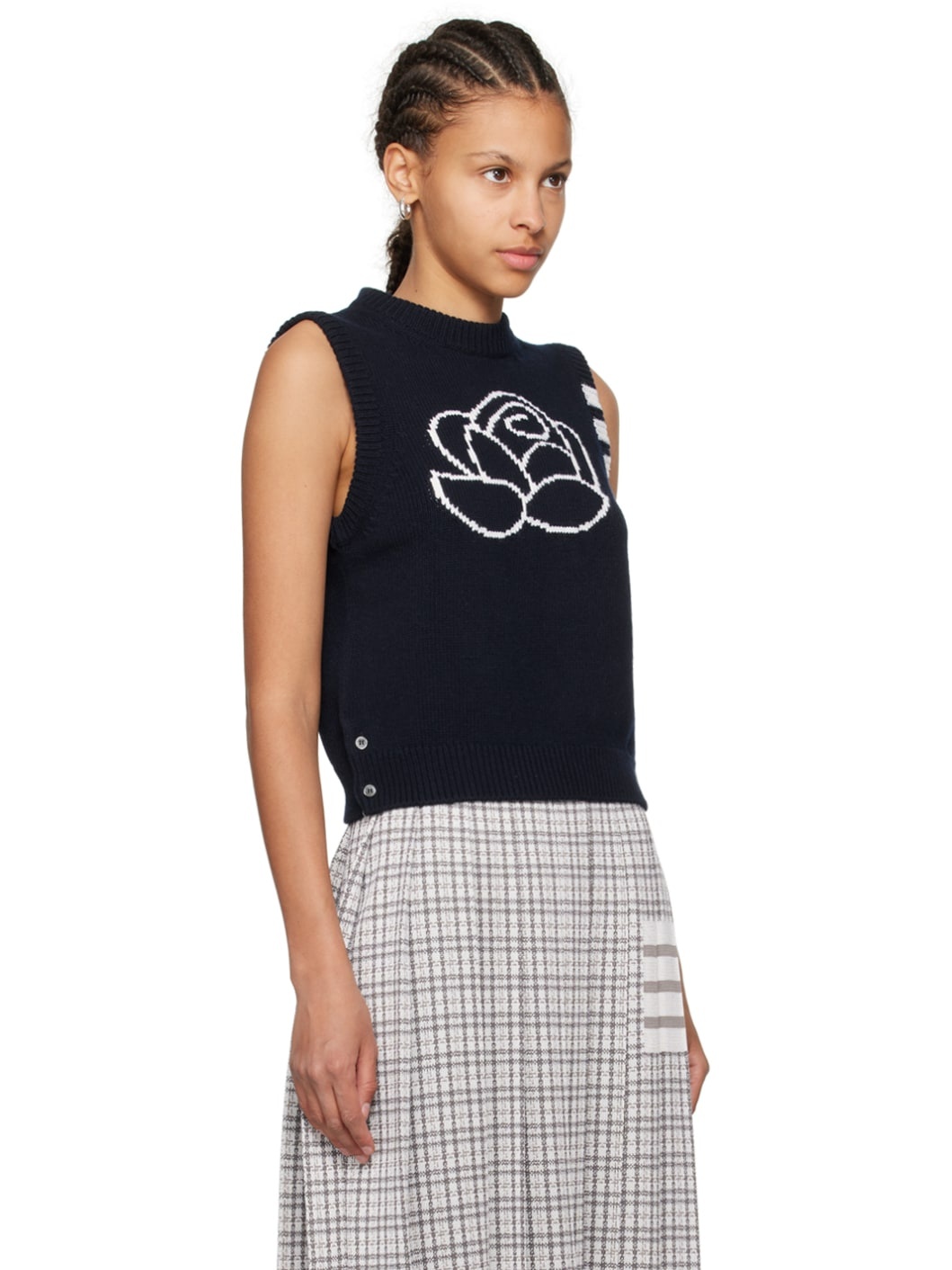 Navy 4-Bar Rose Icon Vest - 2