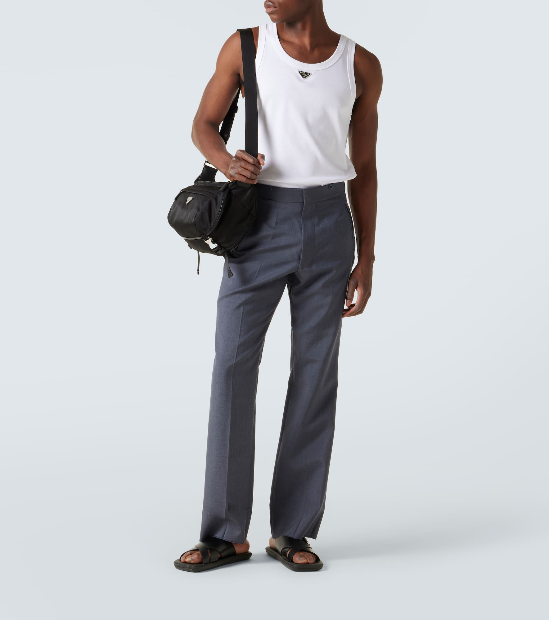 Re-Nylon leather-trimmed shoulder bag - 7