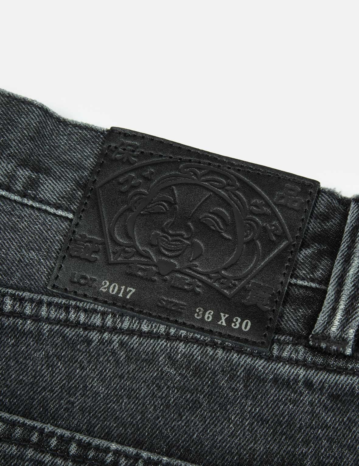 Seagull Appliqué Embroidery Baggy Fit Patchwork Jeans - 12