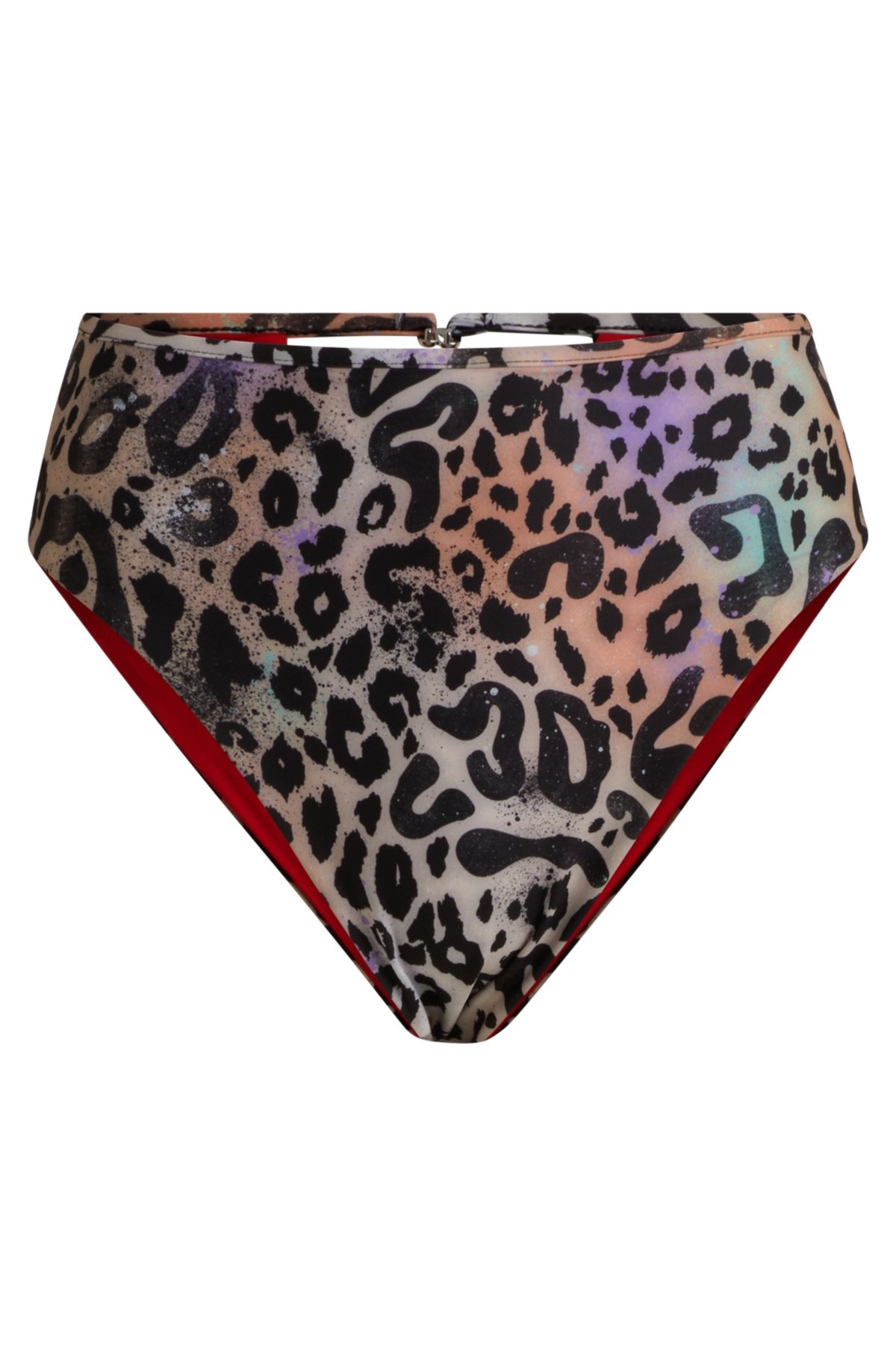 ANIMAL-PRINT BIKINI BOTTOMS WITH STACKED-LOGO CHARM - 1