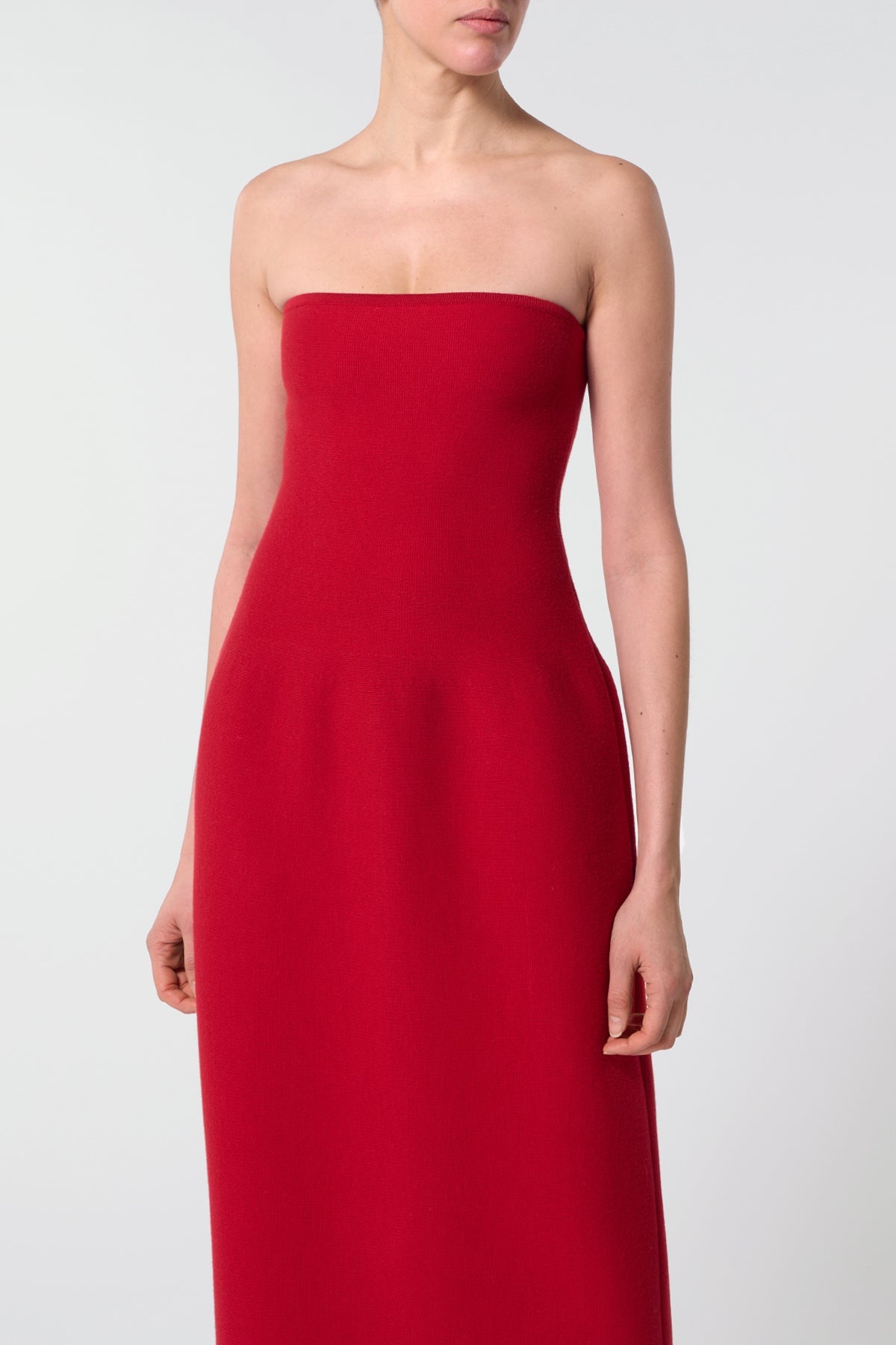 Immanuel Knit Dress in Scarlet Red Merino Wool - 5