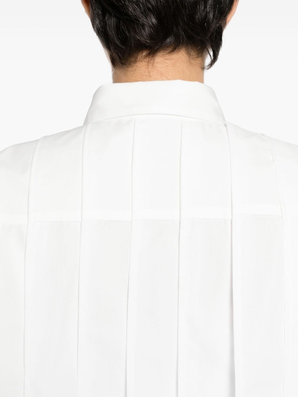 pleat-detail poplin shirt - 5