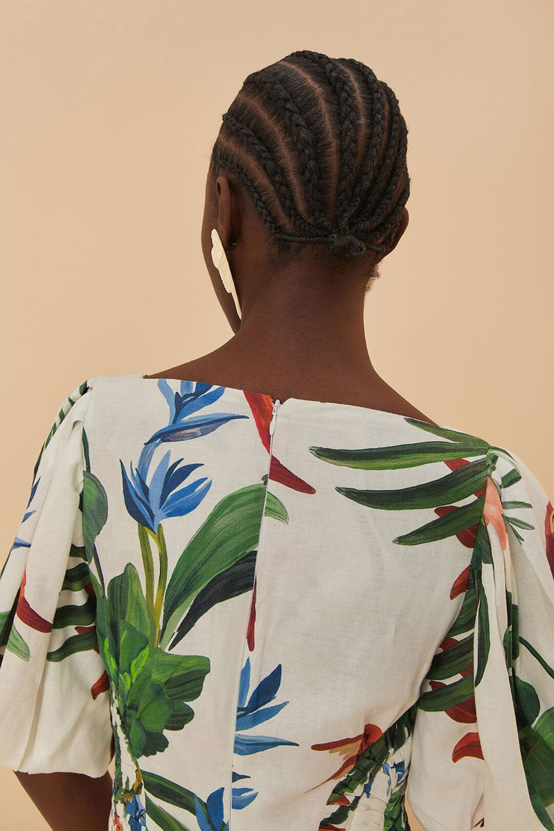Off-White Midnight Macaw Fiesta Midi Dress 5