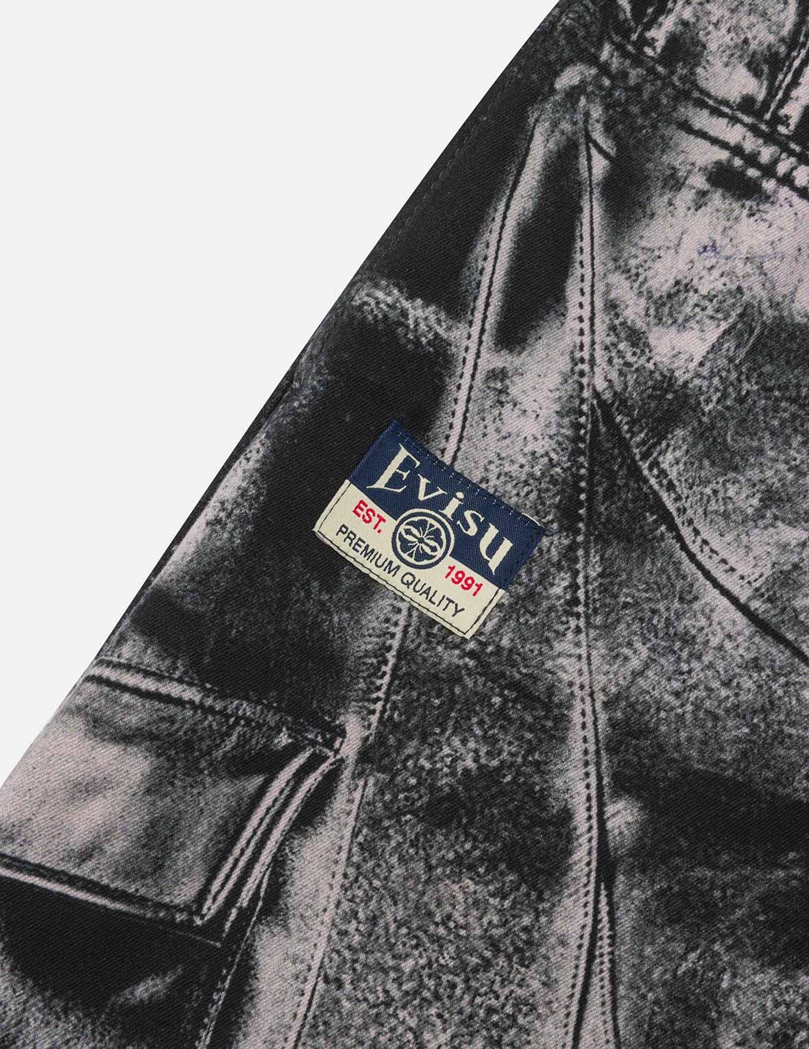 Multi-replicate Print Wide-leg Biker Pants - 8