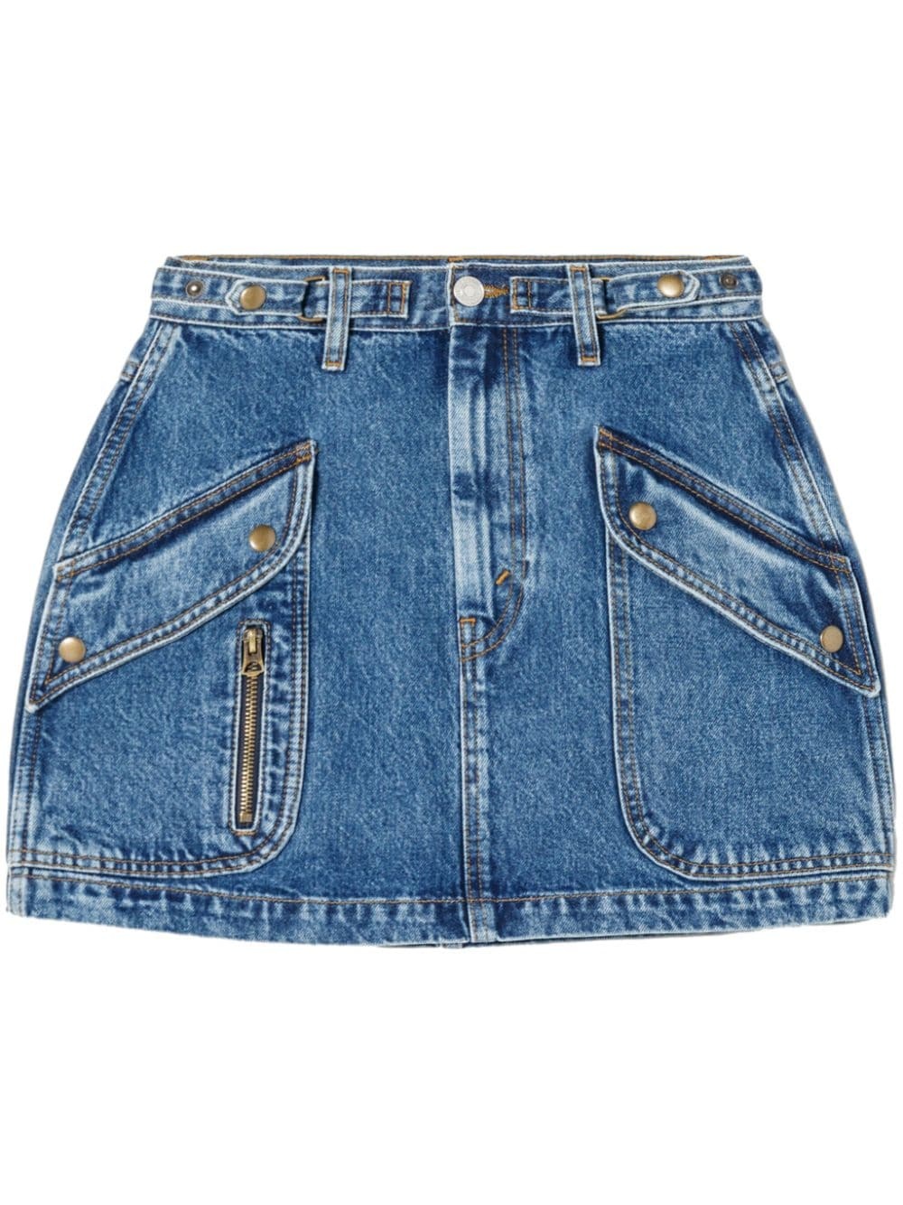 Racer denim miniskirt - 1