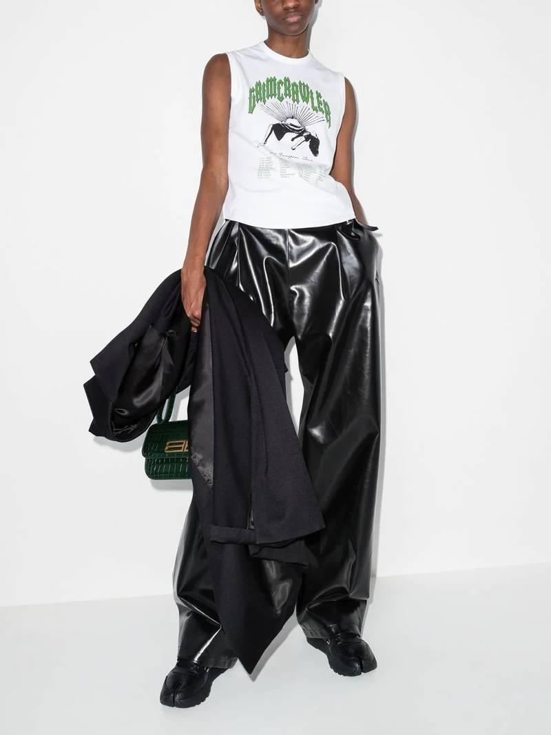 Raf Simons Grimcrawler-print sleeveless top outlook