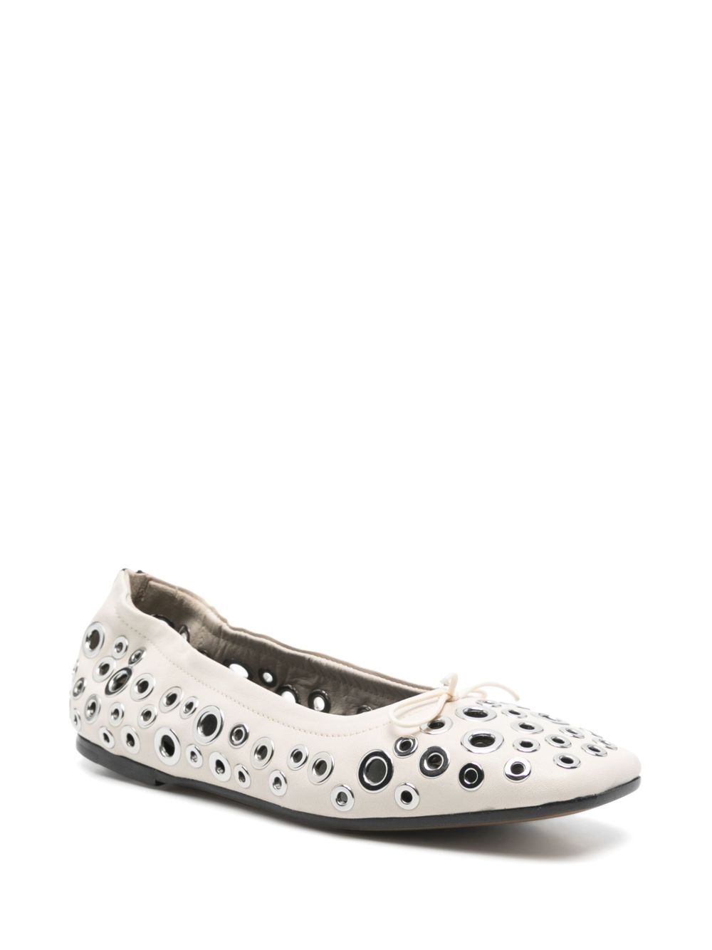 eyelet-detail ballet flats - 2