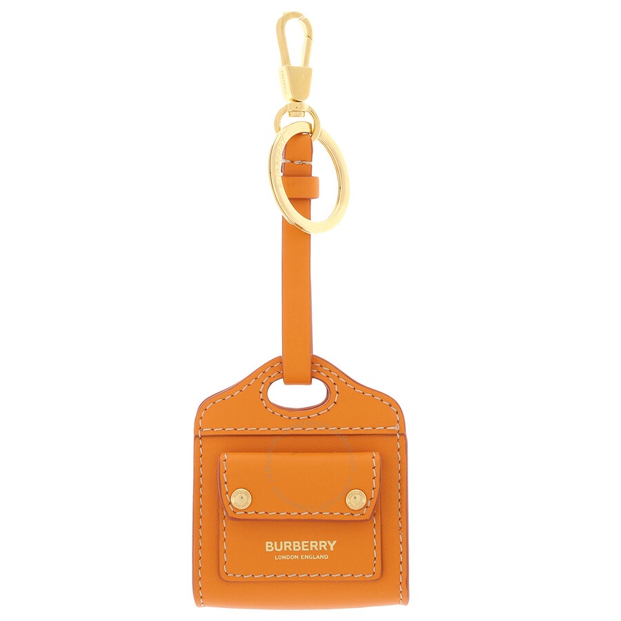 Burberry Leather Pocket Bag Charm In Orange - 1