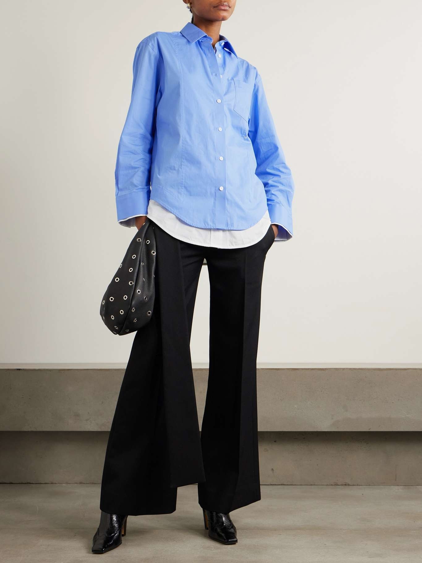 【関税込み】VICTORIA BECKHAM SATIN WAISTBAND' PANTS Victoria Beckham satin-waistband Tailored Trousers | Black