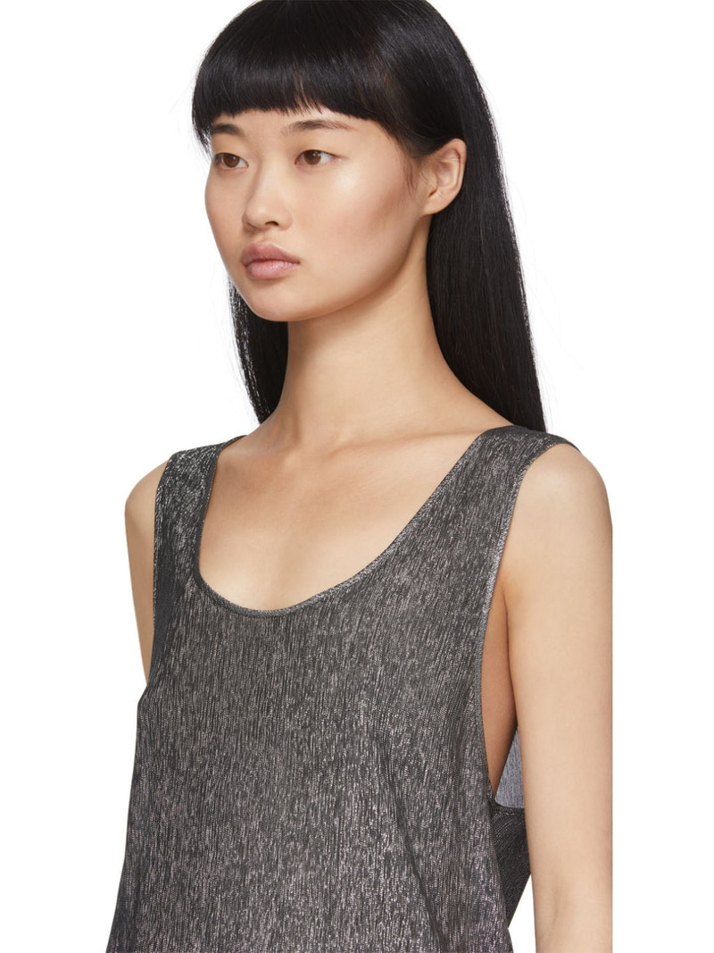 SAINT LAURENT Metallic silk-blend tank outlook
