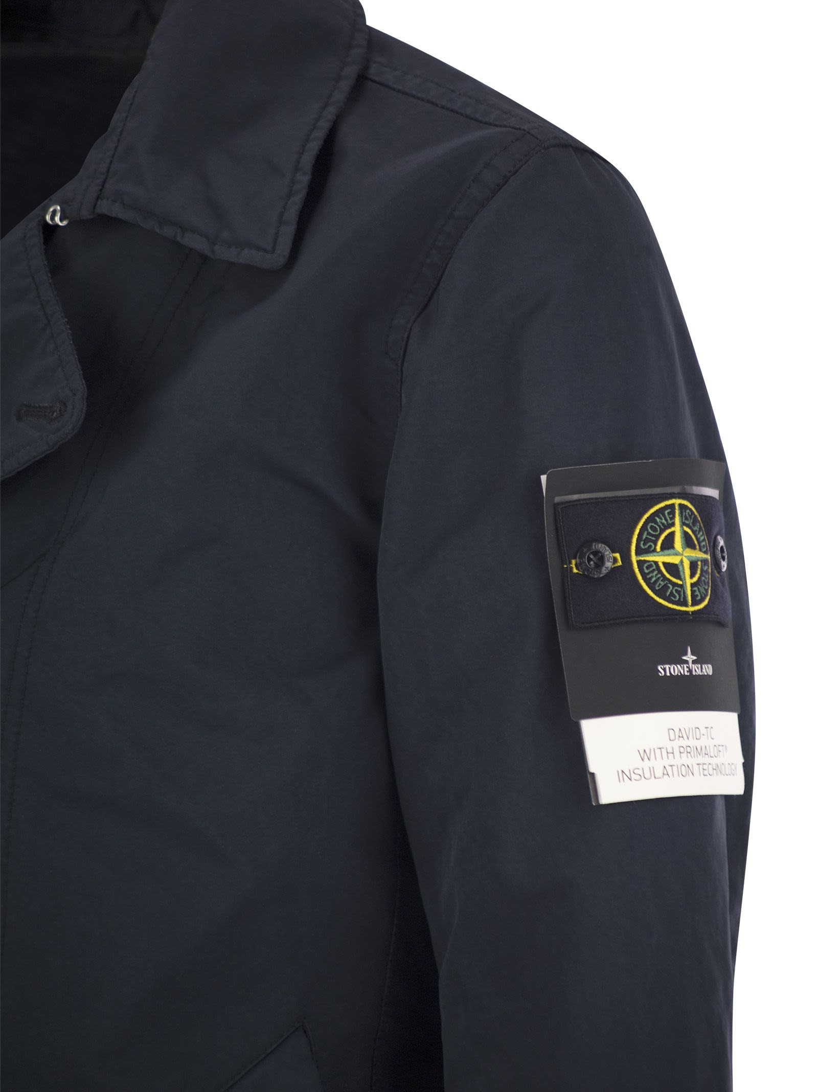 Stone Island Men Short Trench Coat With Anti-Drip Treatment - 4