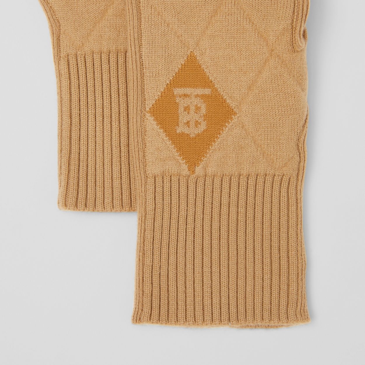 Monogram Motif Diamond Knit Merino Wool Gloves - 2