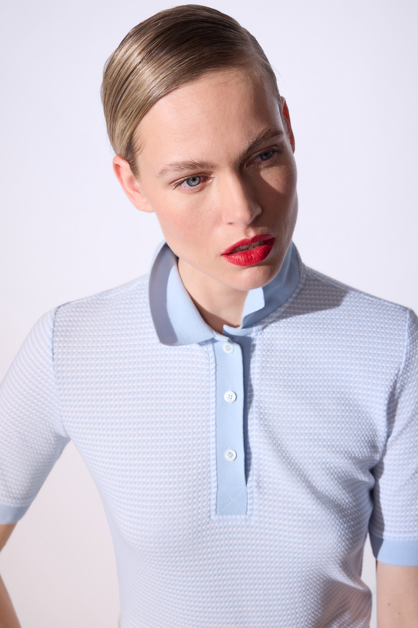 Wendy Polo shirt in Light blue/Off-white - 8