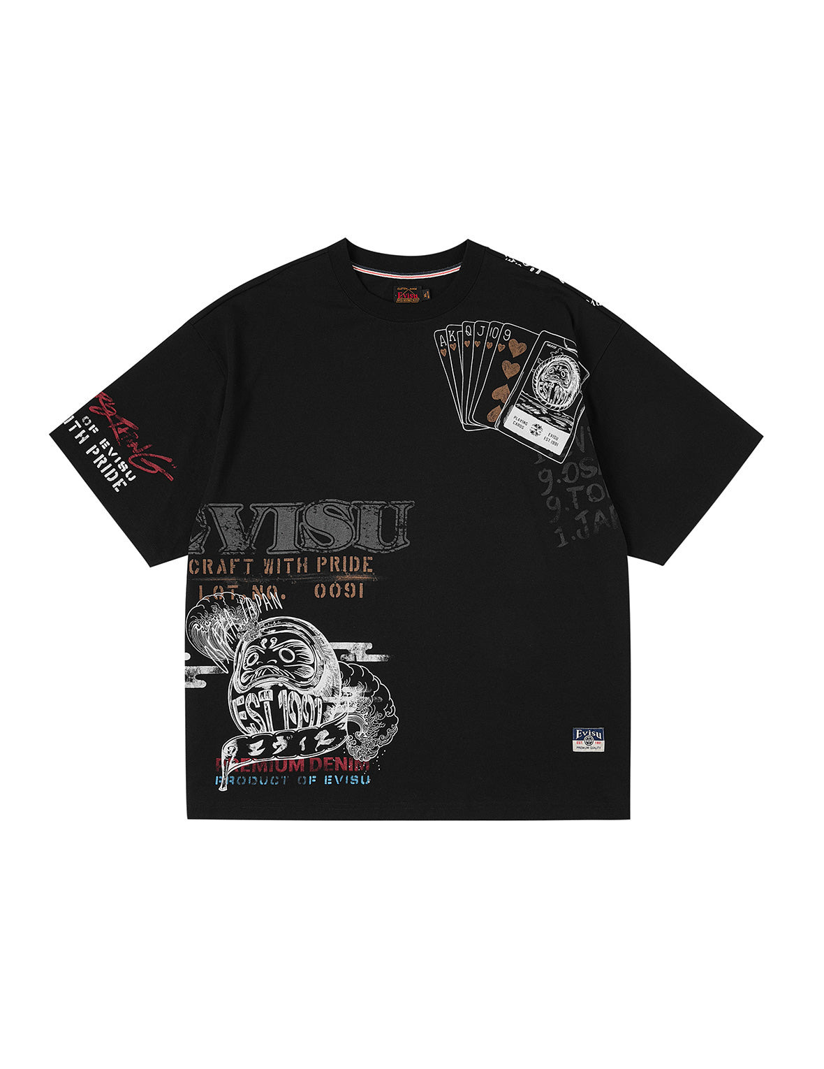 Allover Hand-Drawing Multi Logo Print Regular Fit T-Shirt - 10