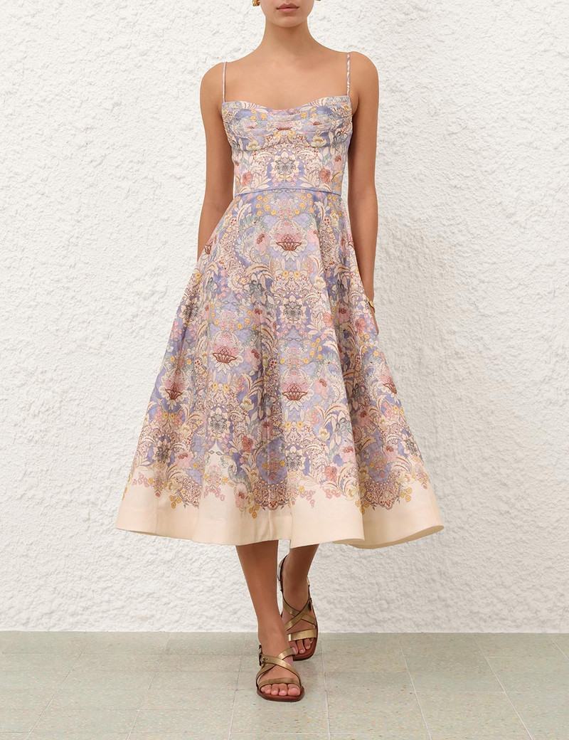 Zimmermann REBELLION TUCK MIDI DRESS outlook