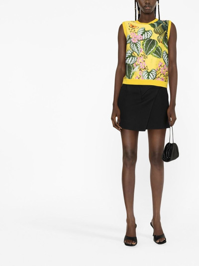 Oscar de la Renta botanical-print knitted vest outlook