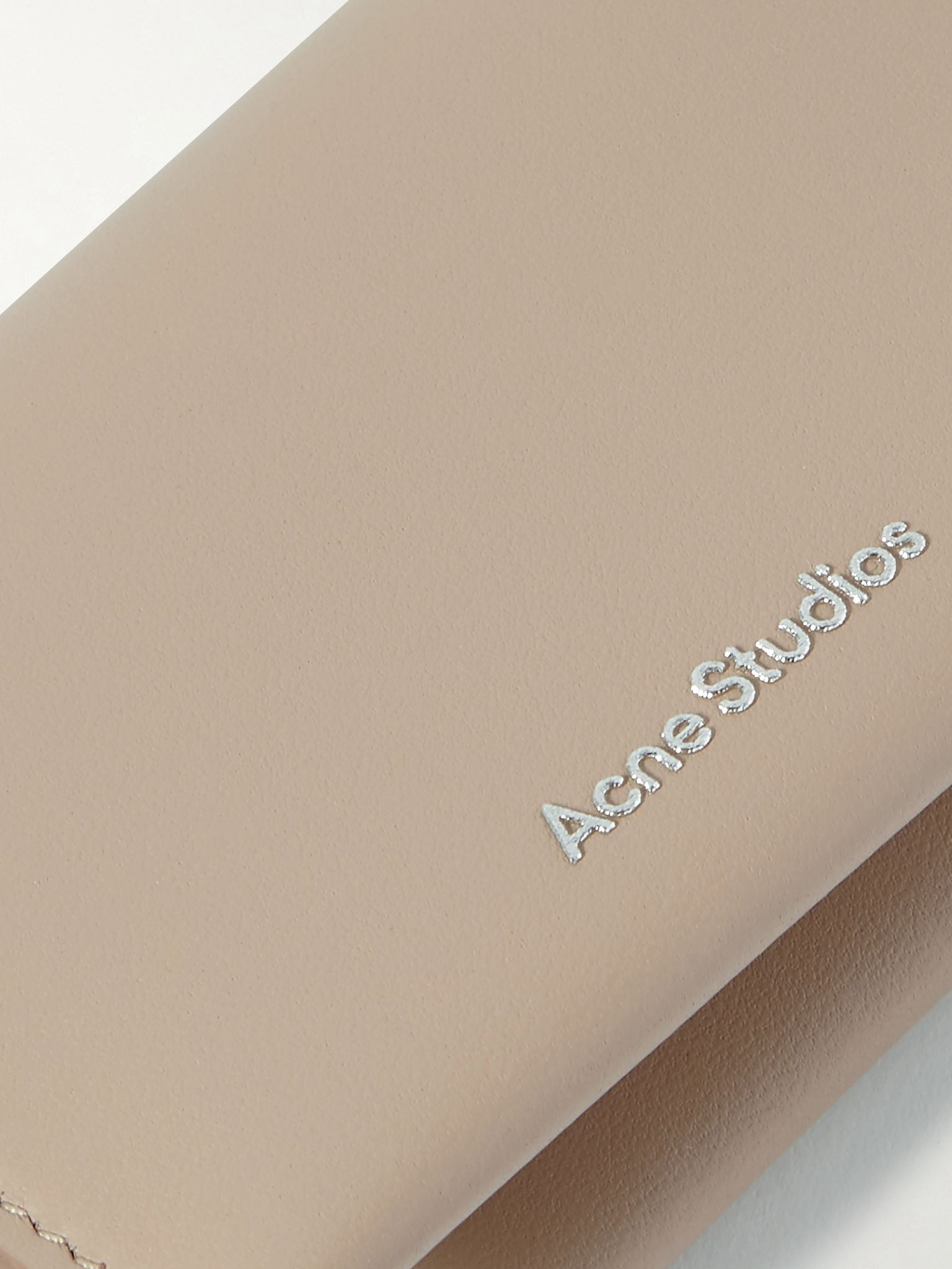 Printed leather wallet Taupe - 4