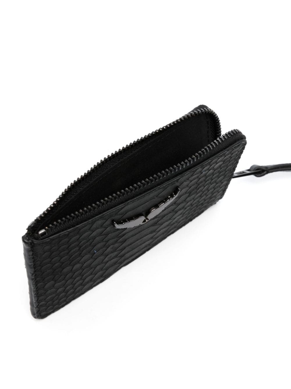 logo-plaque leather purse - 3