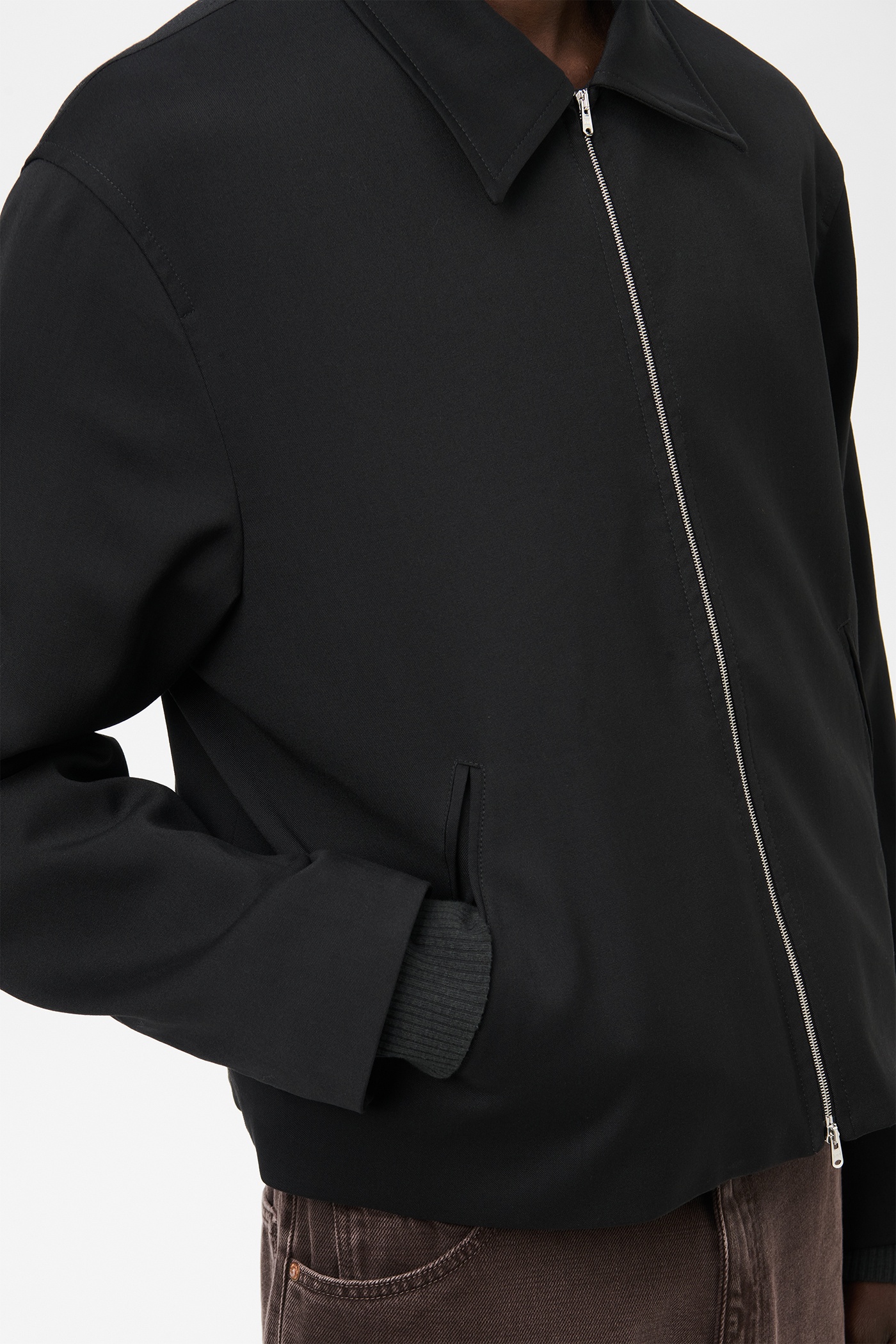 Mini Jacket Black Worsted Wool - 4