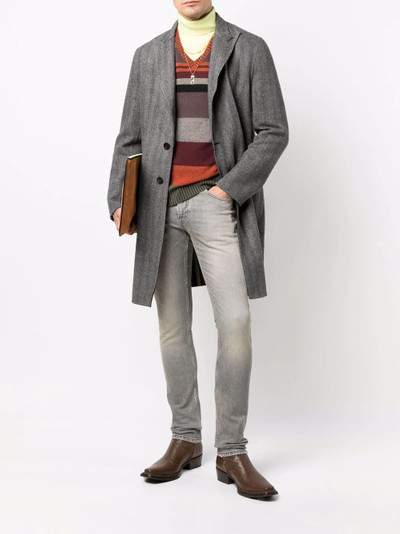 Etro single-breasted wool coat outlook