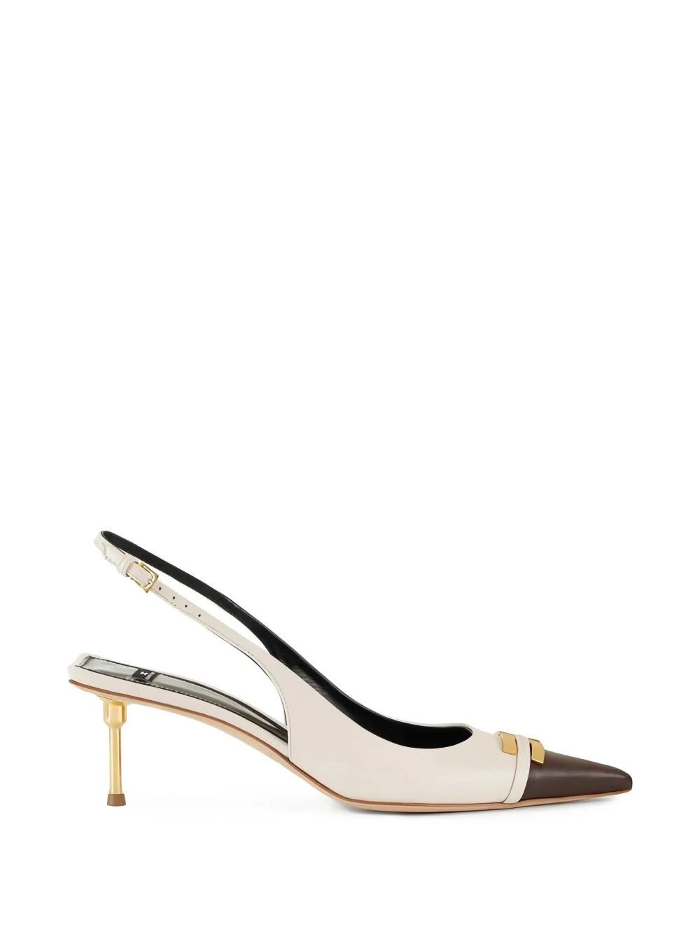 contrasting logo-detail slingback pumps - 1