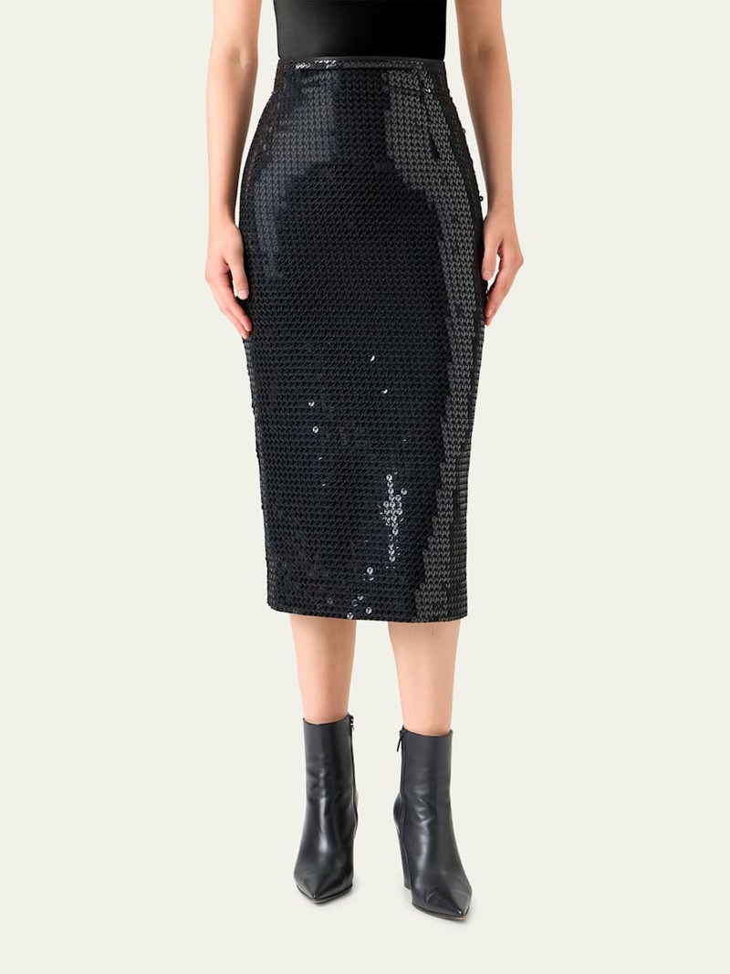 AKRIS Corded Sequin Midi Skirt outlook