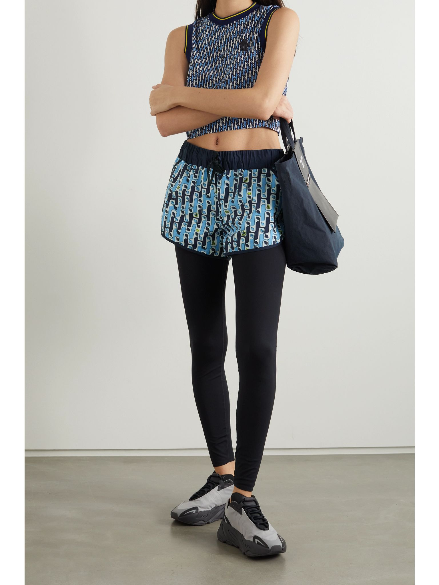 Printed shell shorts Blue - 2