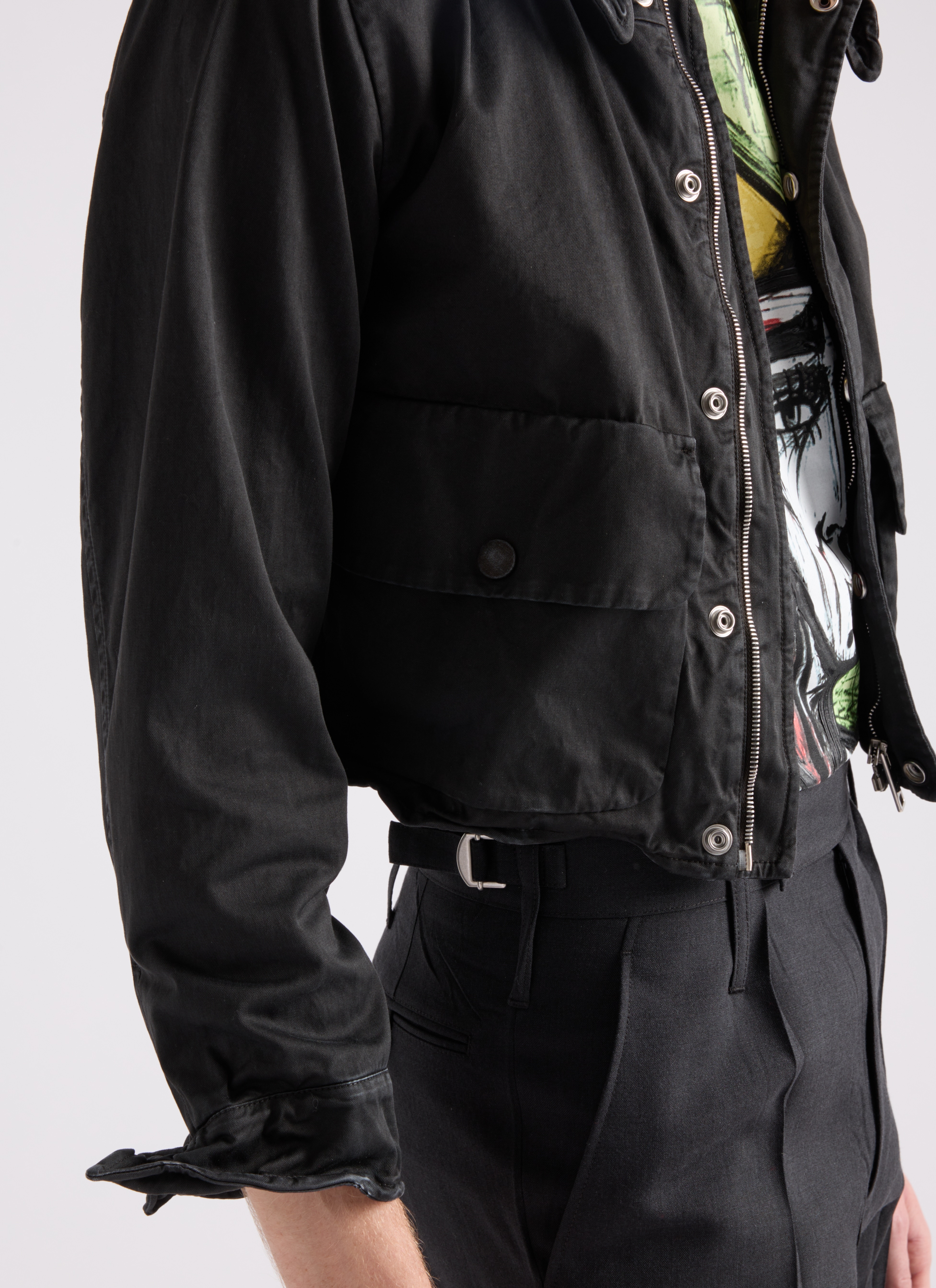 Cropped cotton blouson jacket - 4