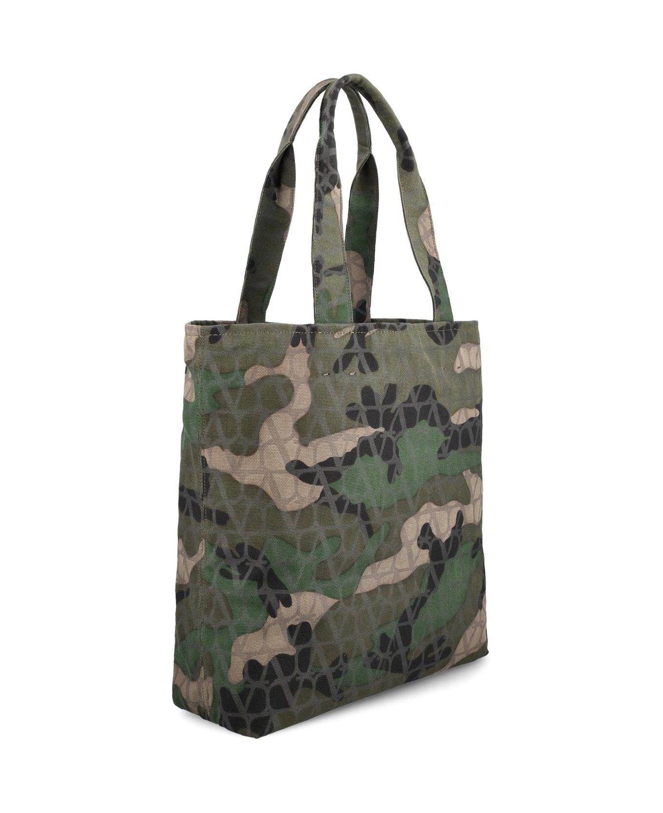 Camouflage-patterned Top Handle Bag - 3