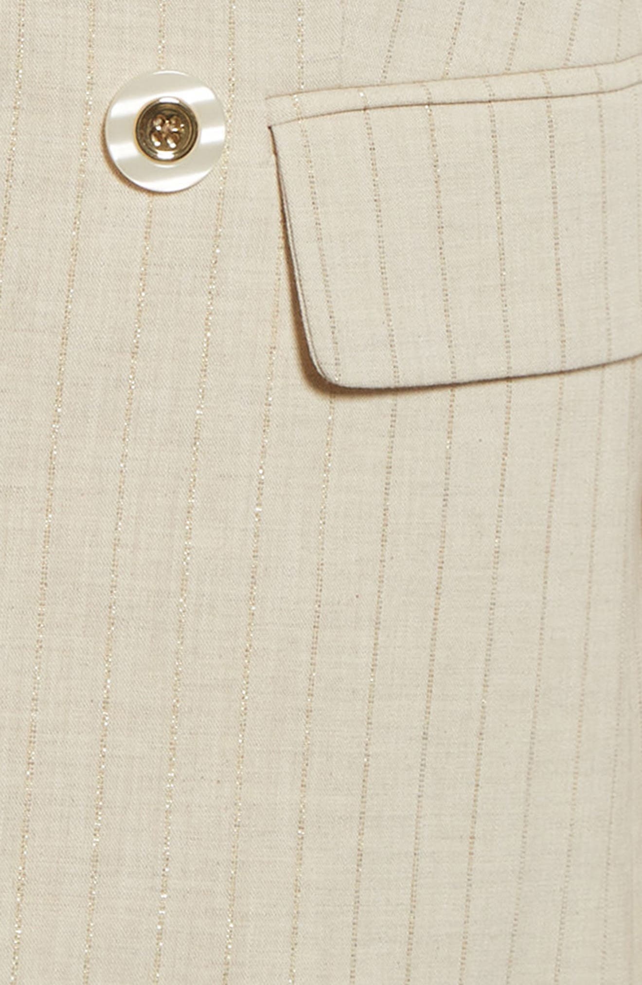 Veronica Beard Gaya Metallic Chalk Stripe Cotton Blend Dickey Jacket in Natural Gold at Nordstrom - 8