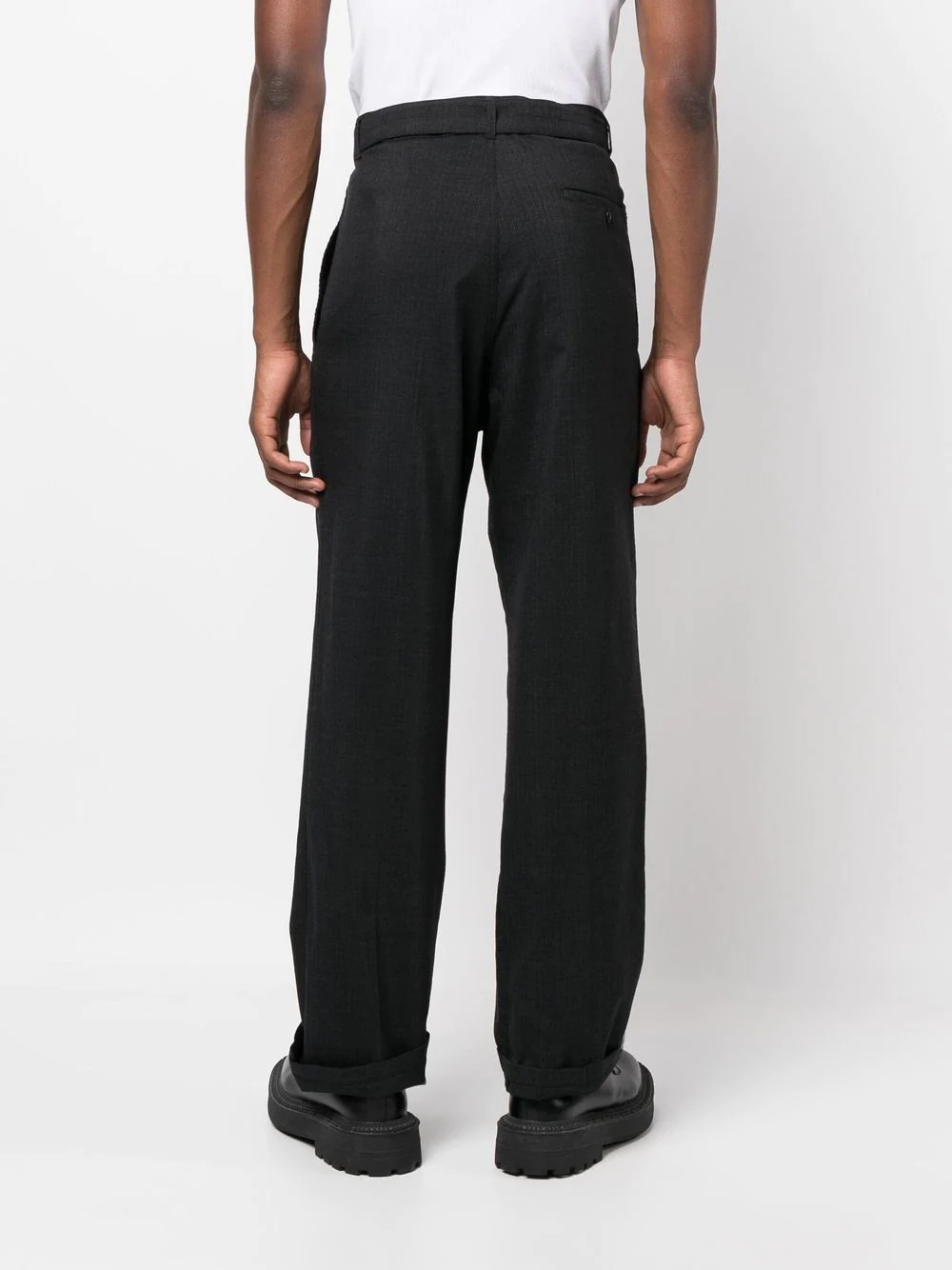 belted-waistband chino trousers - 4