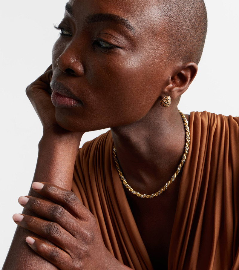 Yvonne Léon Lynx 9kt gold earrings with citrines, enamel, and diamonds outlook