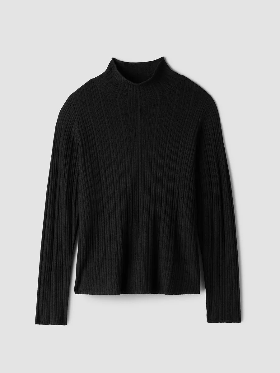 Superfine Merino Turtleneck Top in Regenerative Wool - 1
