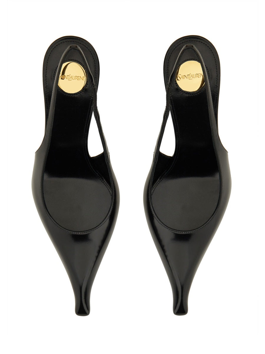 Saint Laurent Women Leather "Miller" Wedges - 5
