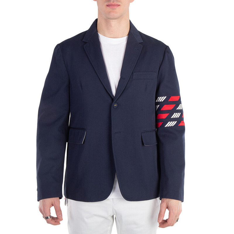 Thom Browne stripe-detail single-breasted blazer outlook